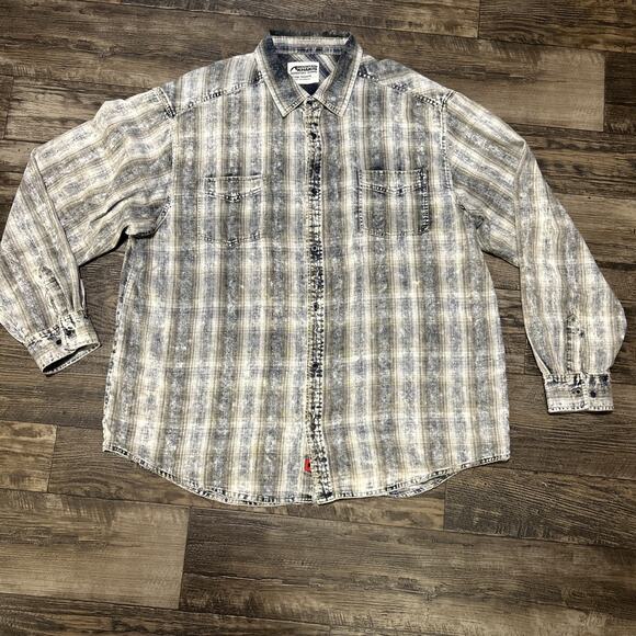Mountain Khakis Shirt Mens XXL Green Plaid Button Down Distressed Long Sleeve - Picture 1 of 8